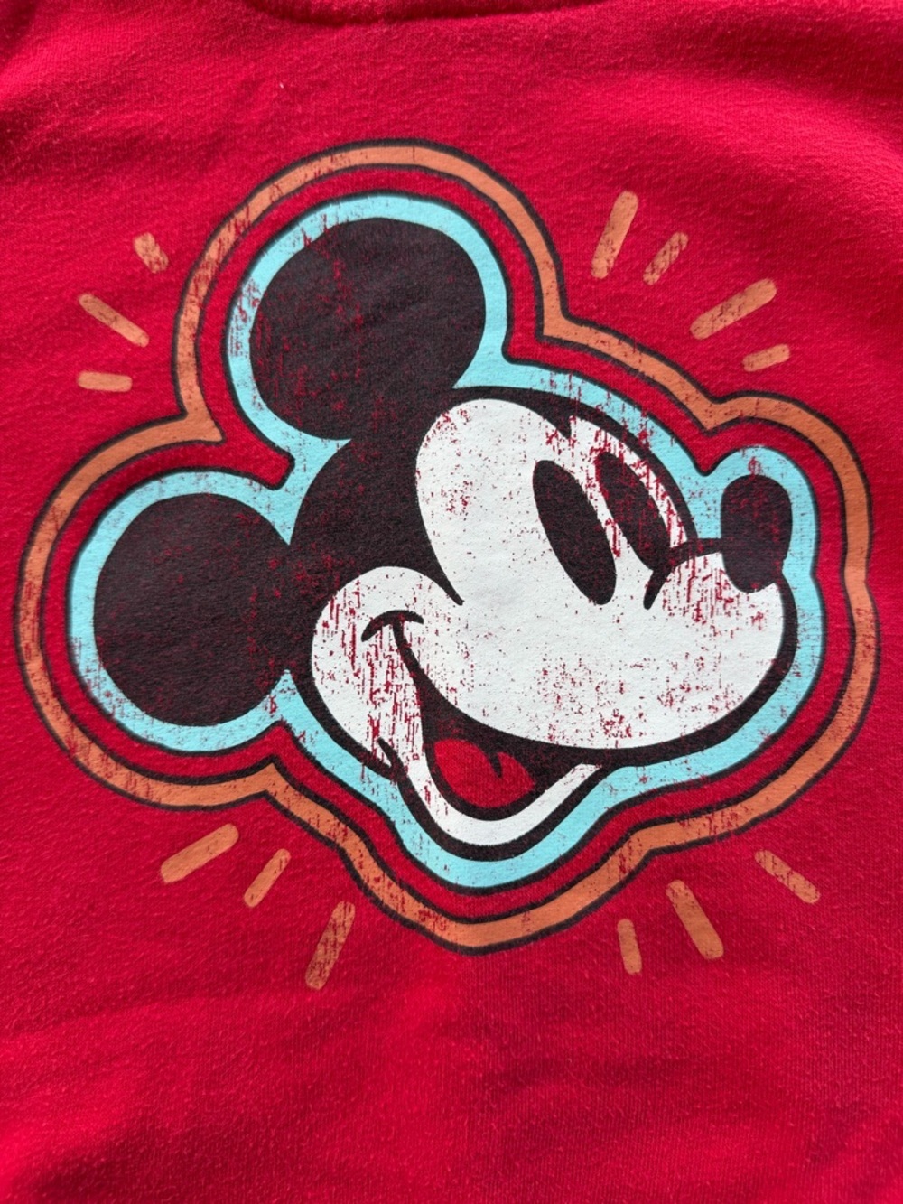 Disney Red Mickey Mouse Hooded Pullover for Kids Size 3T - Picture 3 of 6